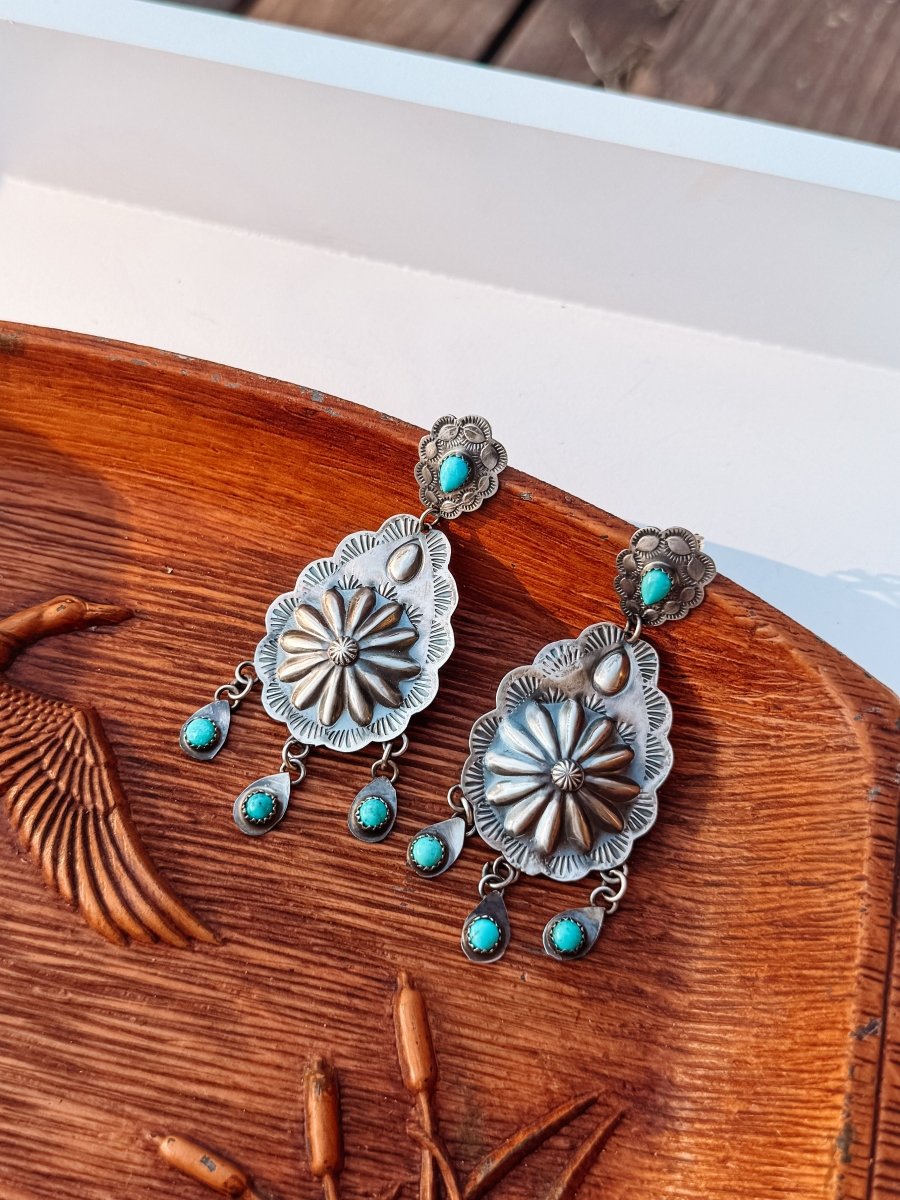 Azle Turquoise Concho Earrings