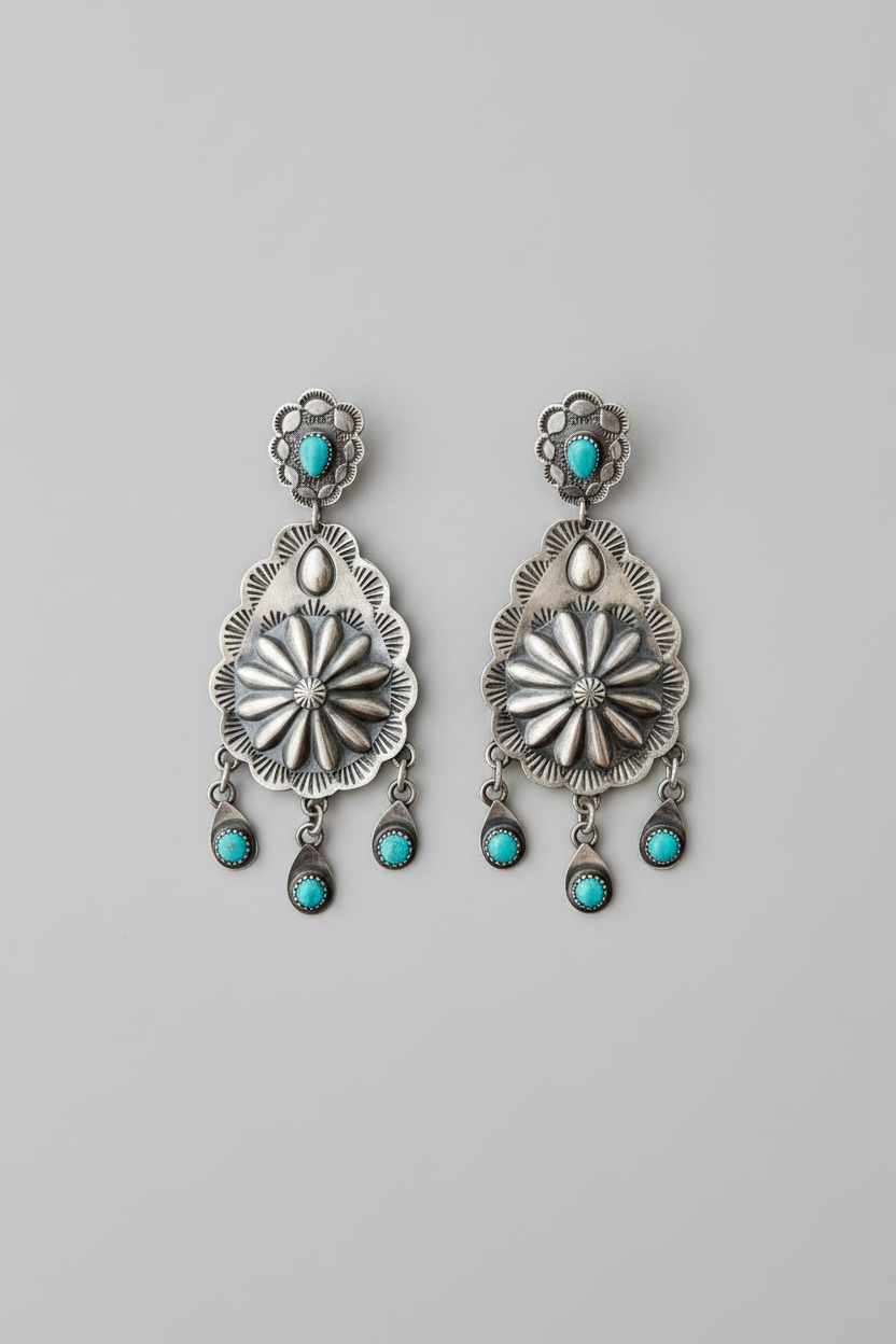 Azle Turquoise Concho Earrings