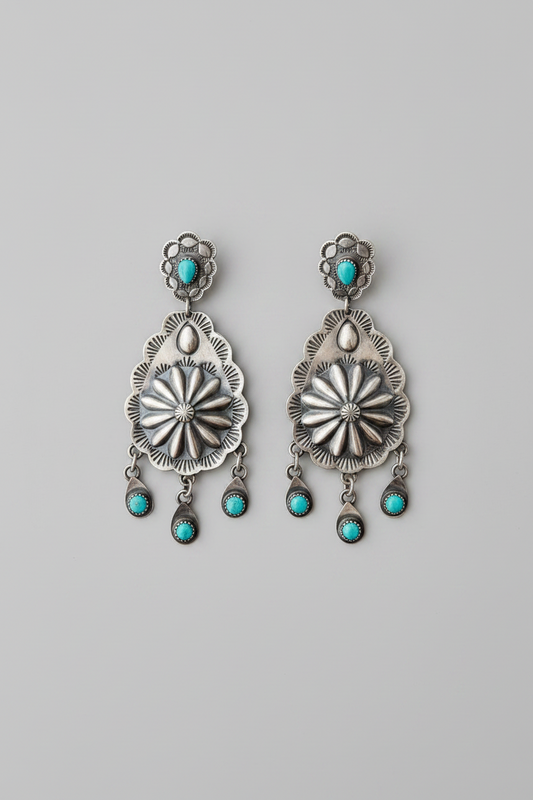 Azle Turquoise Concho Earrings