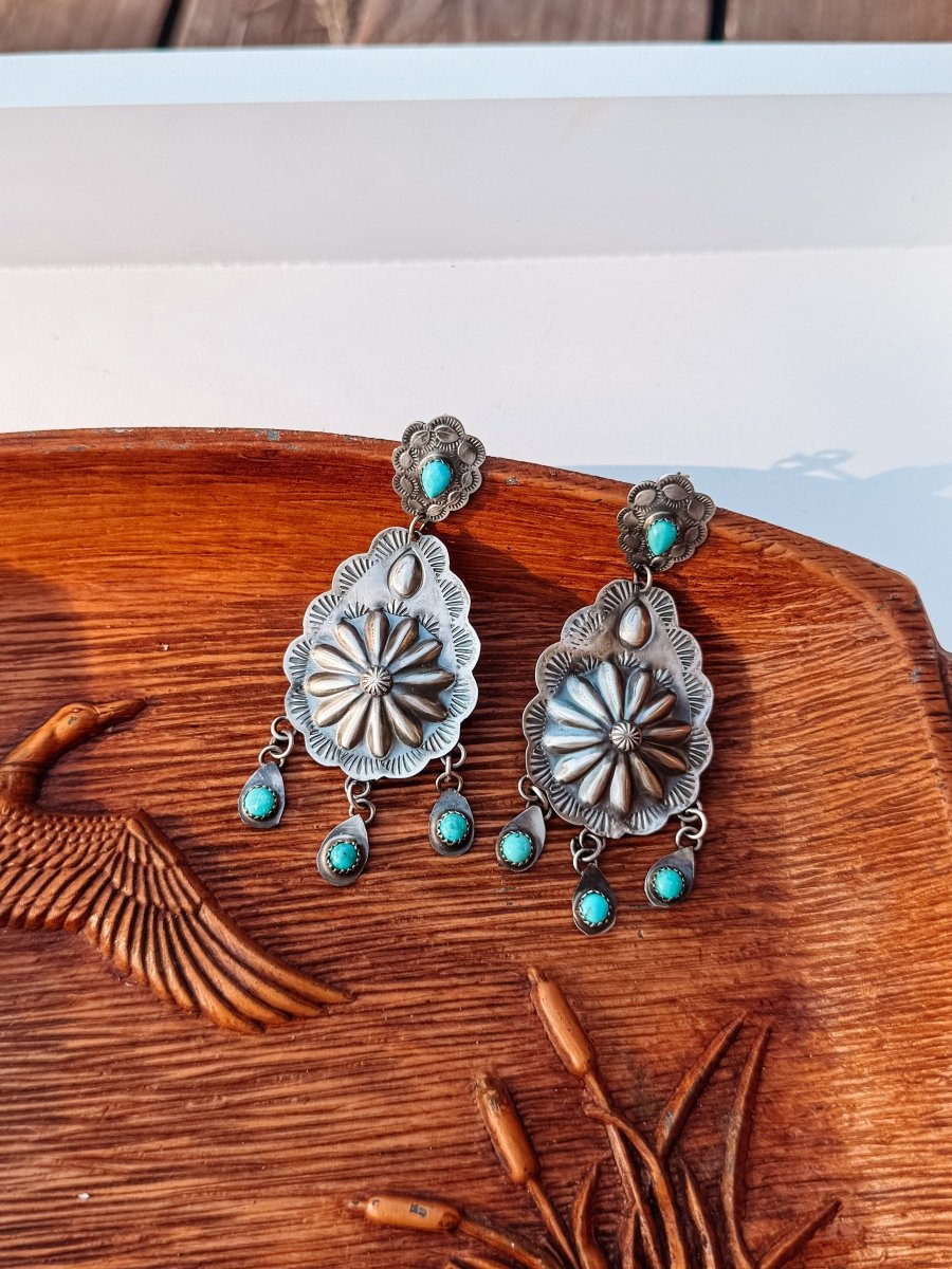 Azle Turquoise Concho Earrings