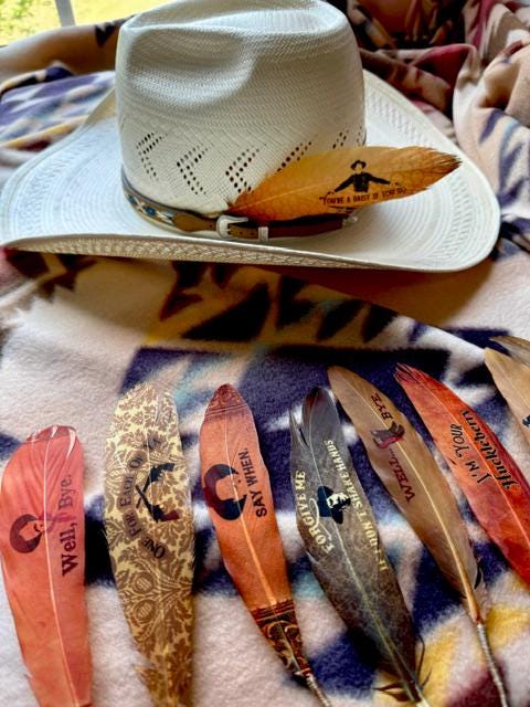 Say When Western Hat Feather