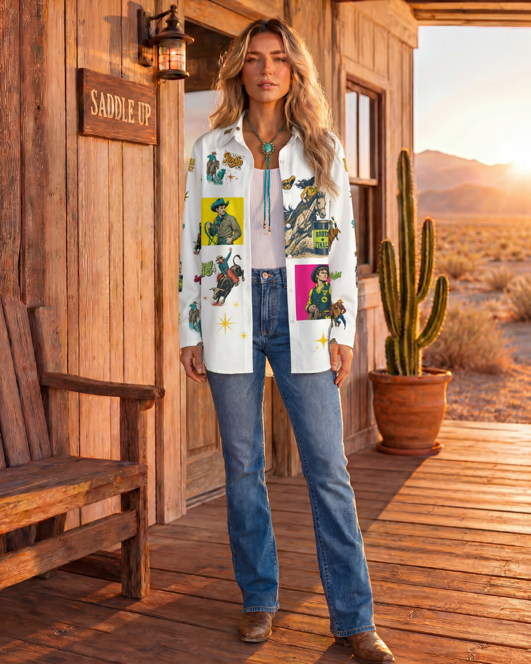 Baha Ranch The Last Roundup Button Up Blouse
