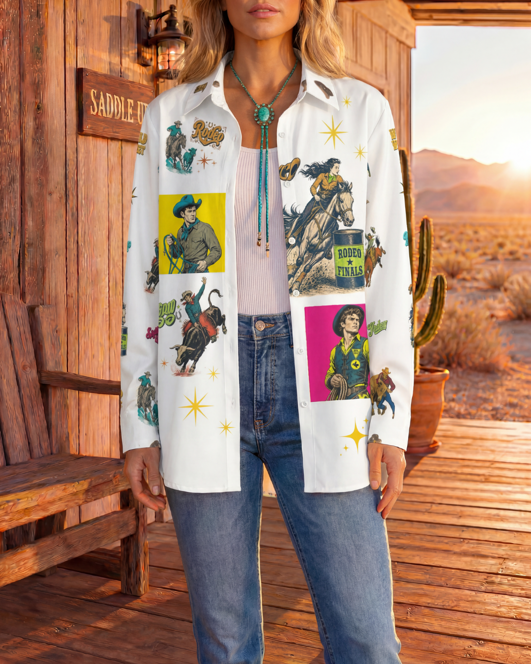 Baha Ranch The Last Roundup Button Up Blouse