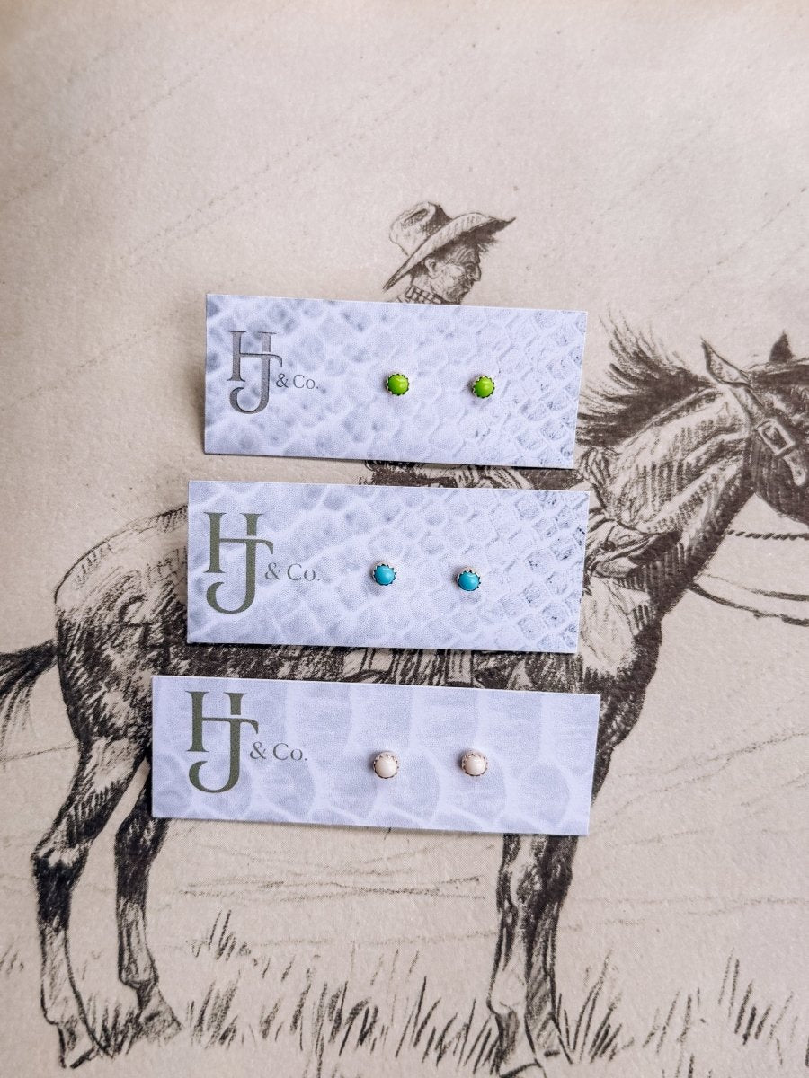 Bainville 4mm Green Gaspeite Studs