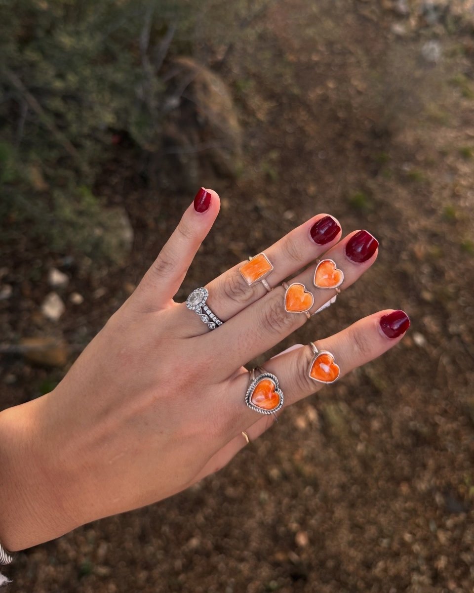Baxter Orange Spiny Rings