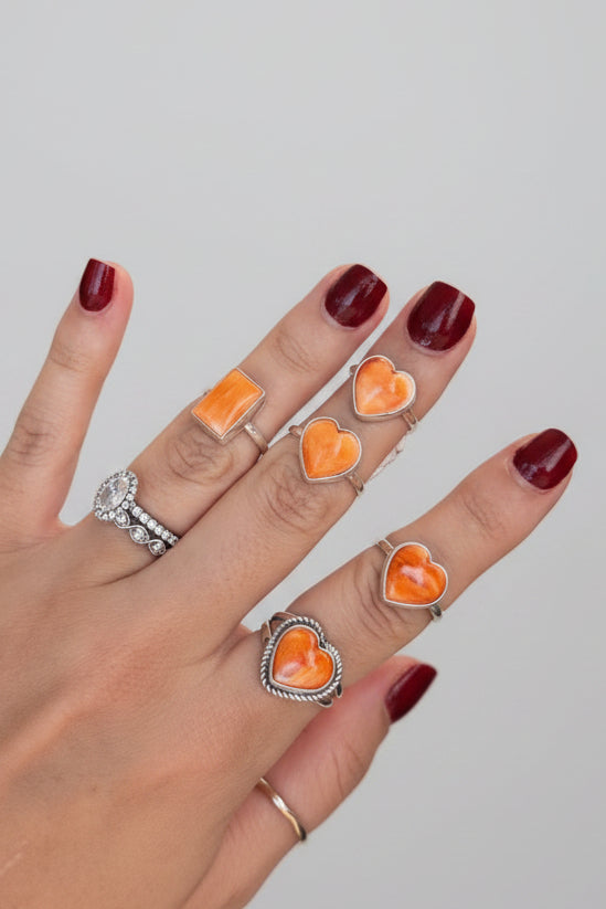 Baxter Orange Spiny Rings