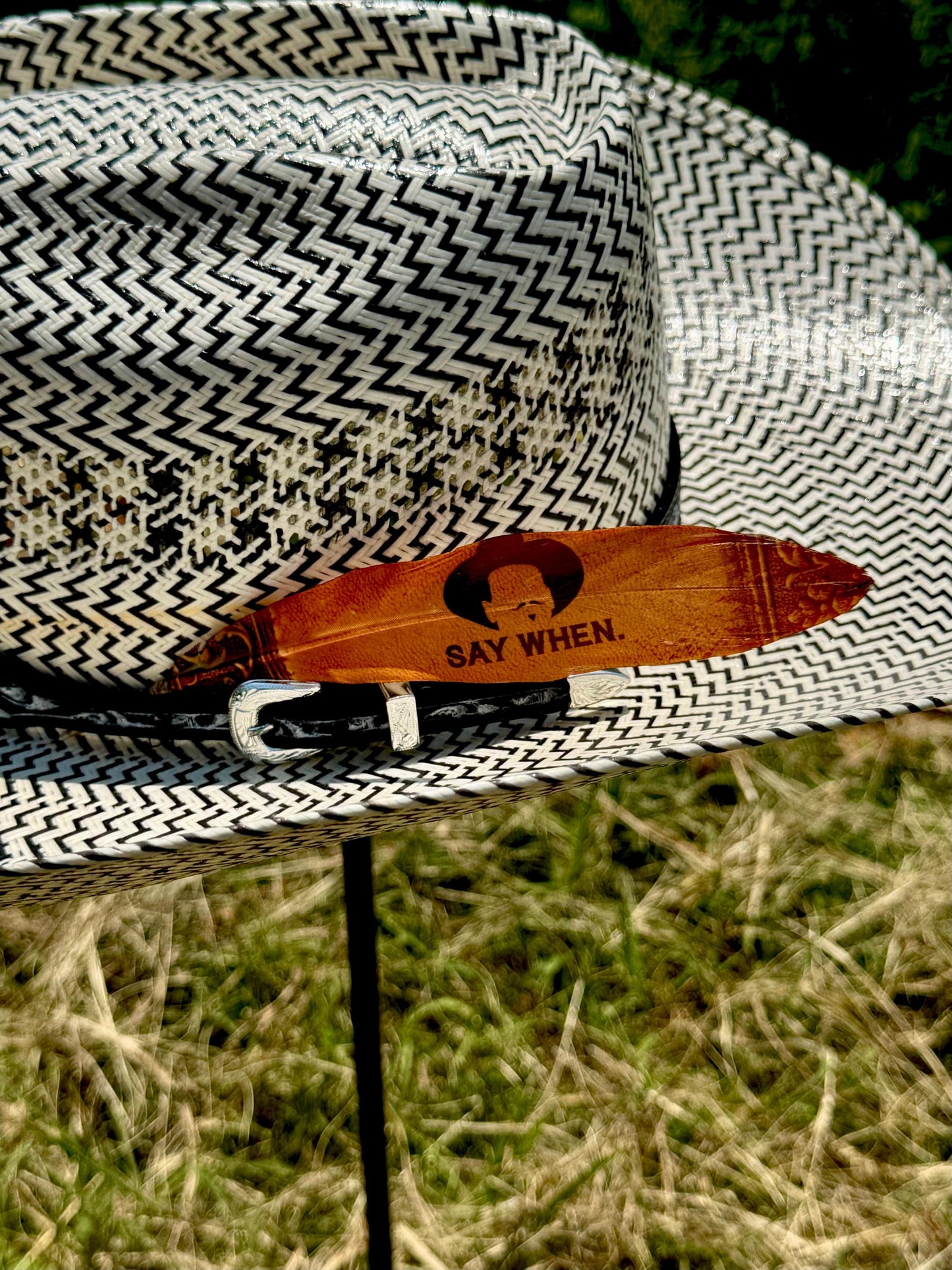 Say When Western Hat Feather