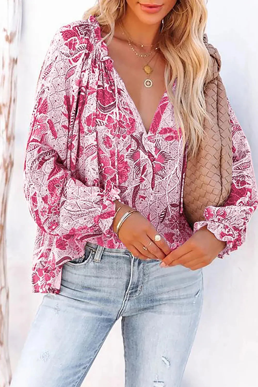 Bethany Floral Flounce Sleeve Blouse