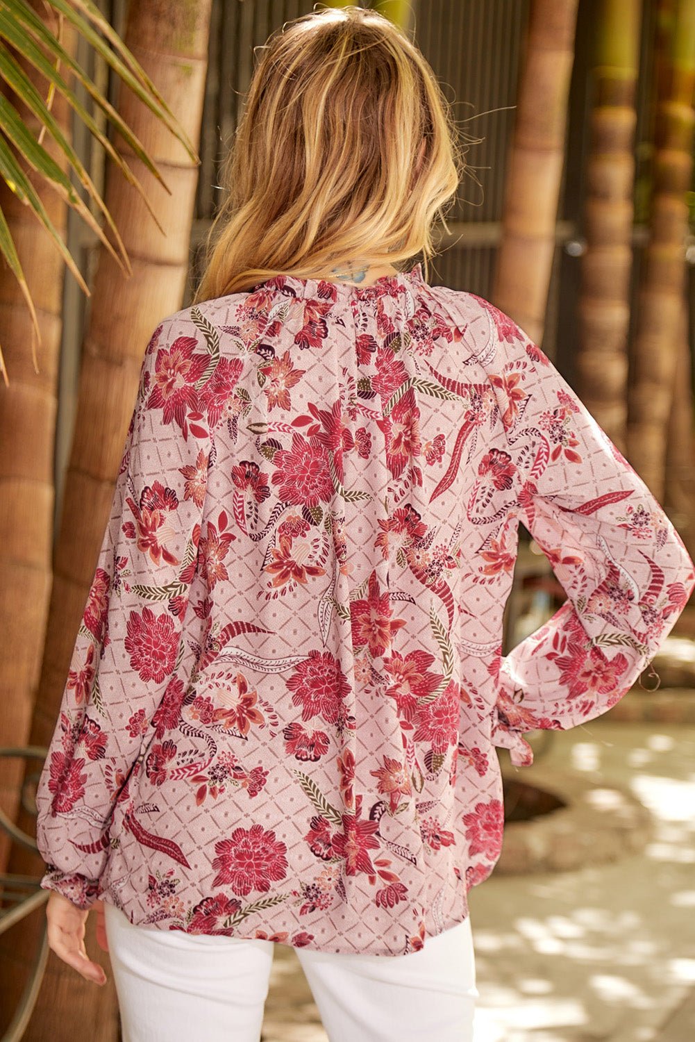 Bethany Floral Flounce Sleeve Blouse
