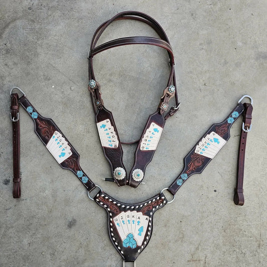 Made to Order Western Tack Set - Blue Playing Card (BHT082)