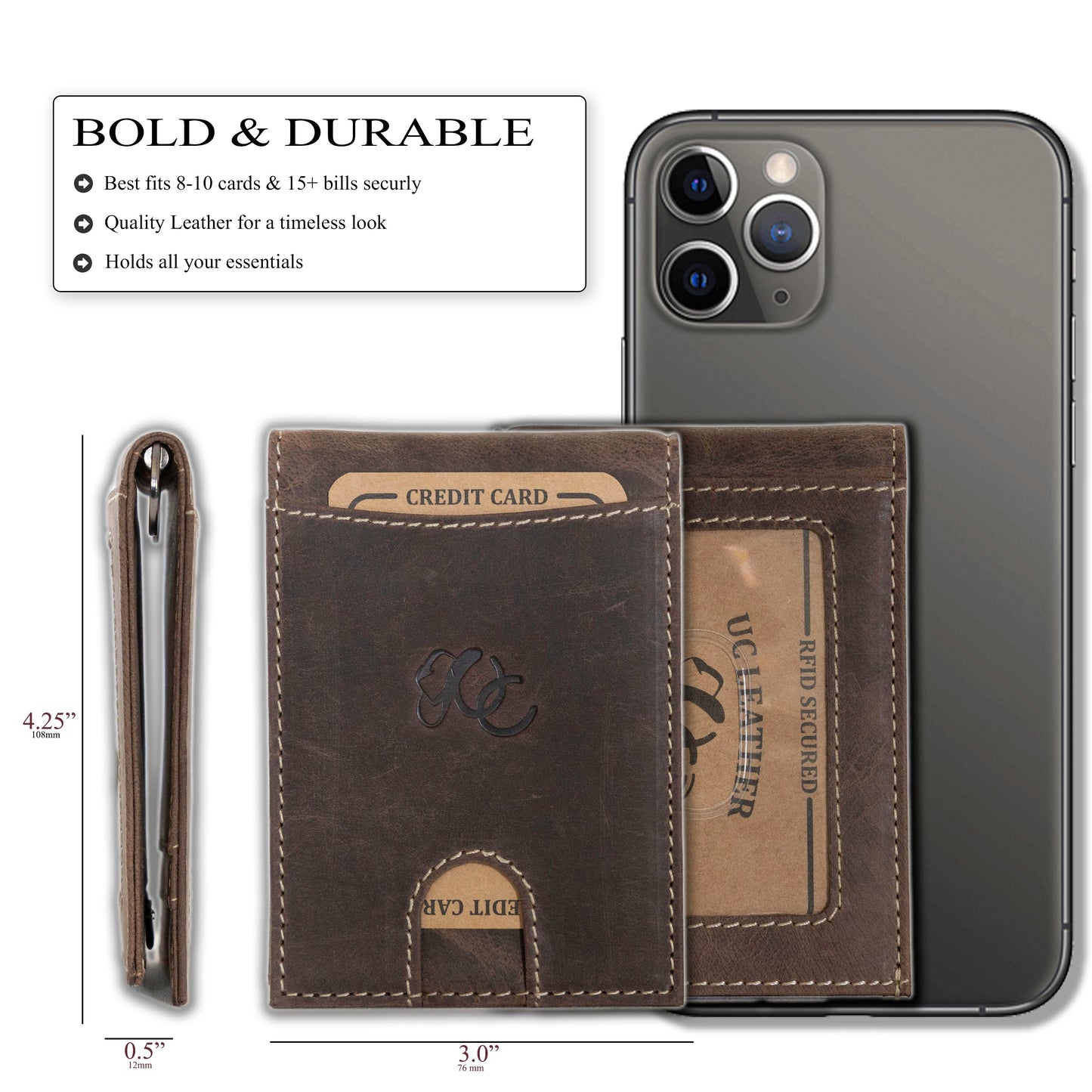 Leather Money Clip Bifold