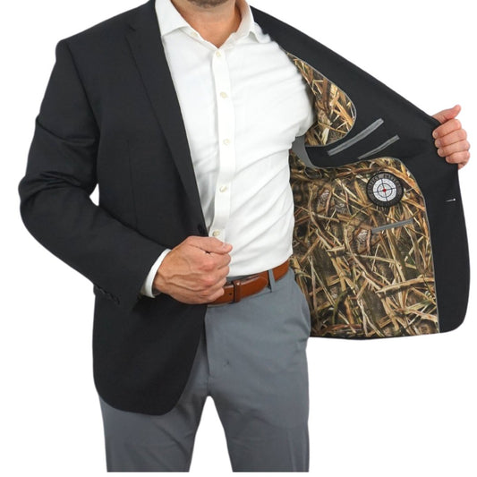 Black Blazer with Mossy Oak Shadow Grass Blades Liner