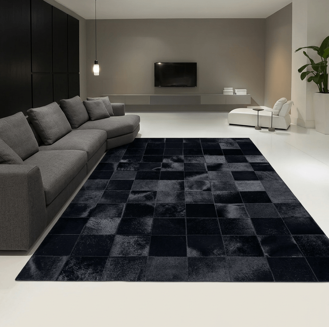 Rhodes Black Cowhide Rug