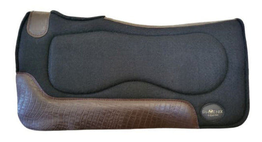 1" thick - 28"Lx30"W - Wool Blend Gel - Black with brown faux croc