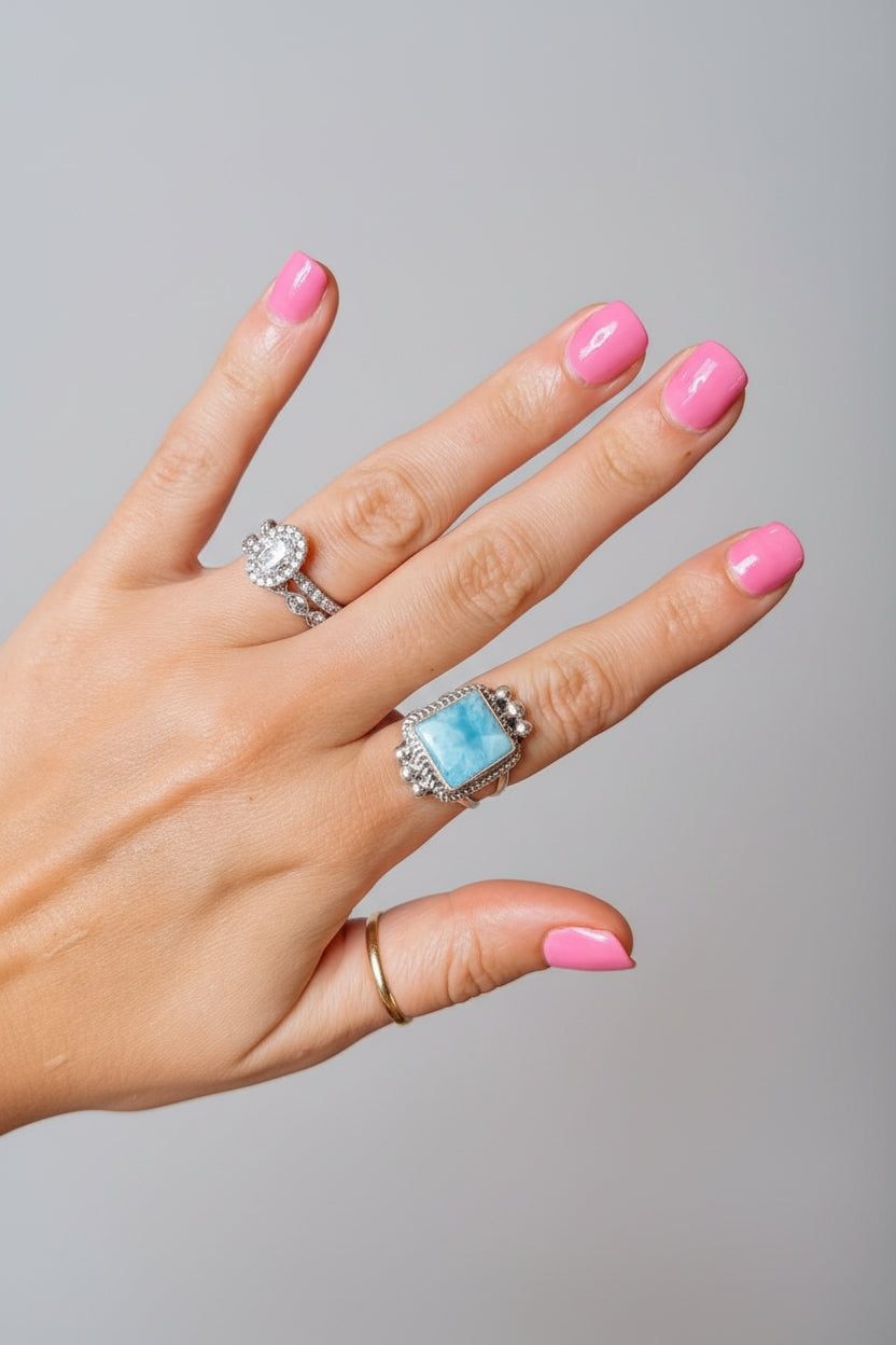 Blue Skies Larimar Rings