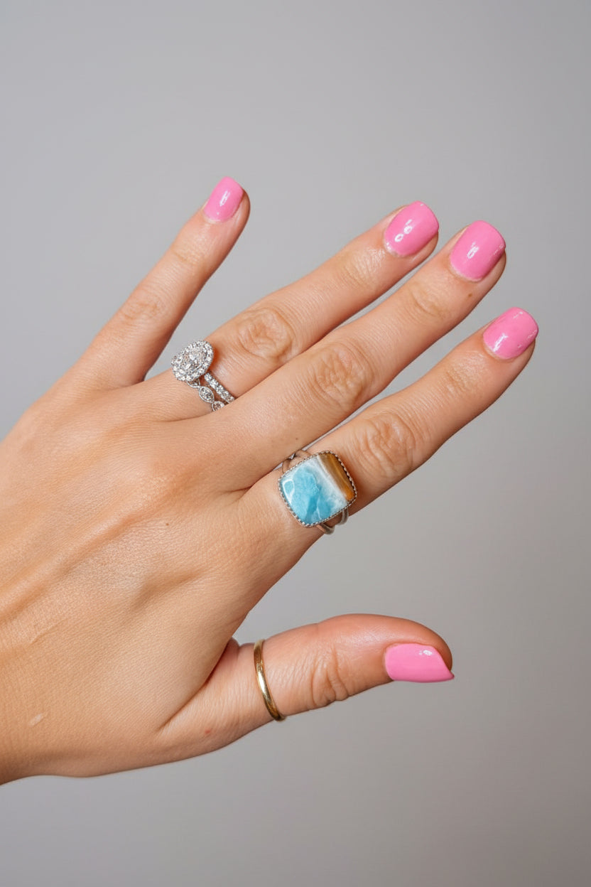 Blue Skies Larimar Rings