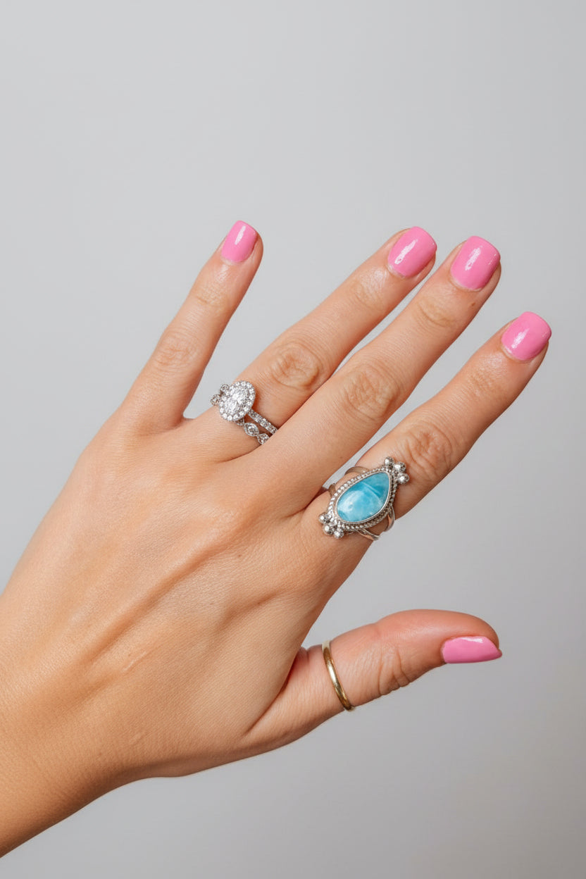 Blue Skies Larimar Rings