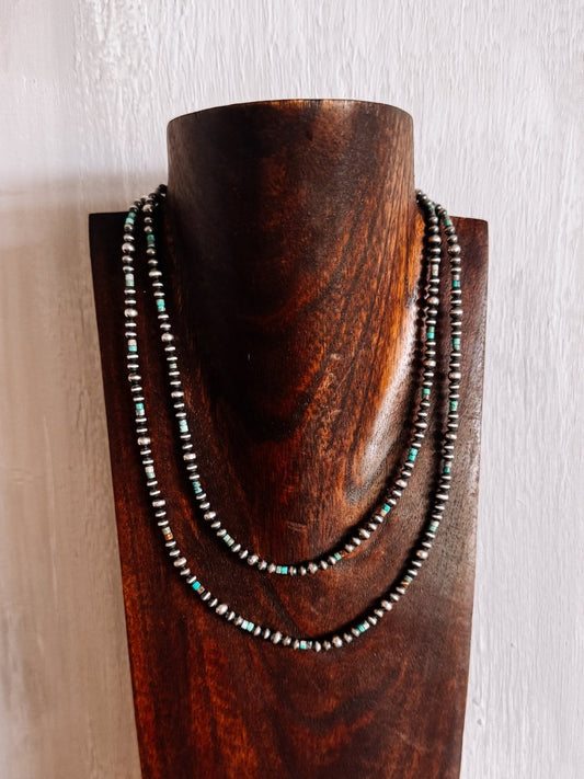 Blum Turquoise Heishi + Pearl Necklace