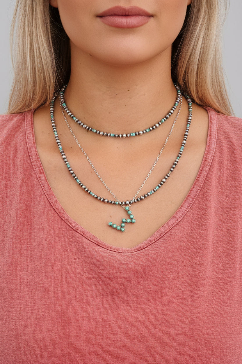 Blum Turquoise Heishi + Pearl Necklace
