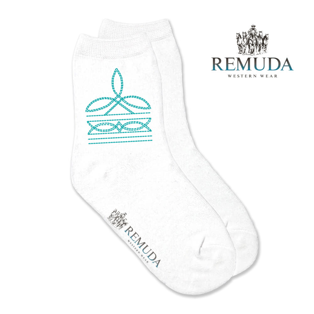 Boot Stitch Kids Western Crew Socks