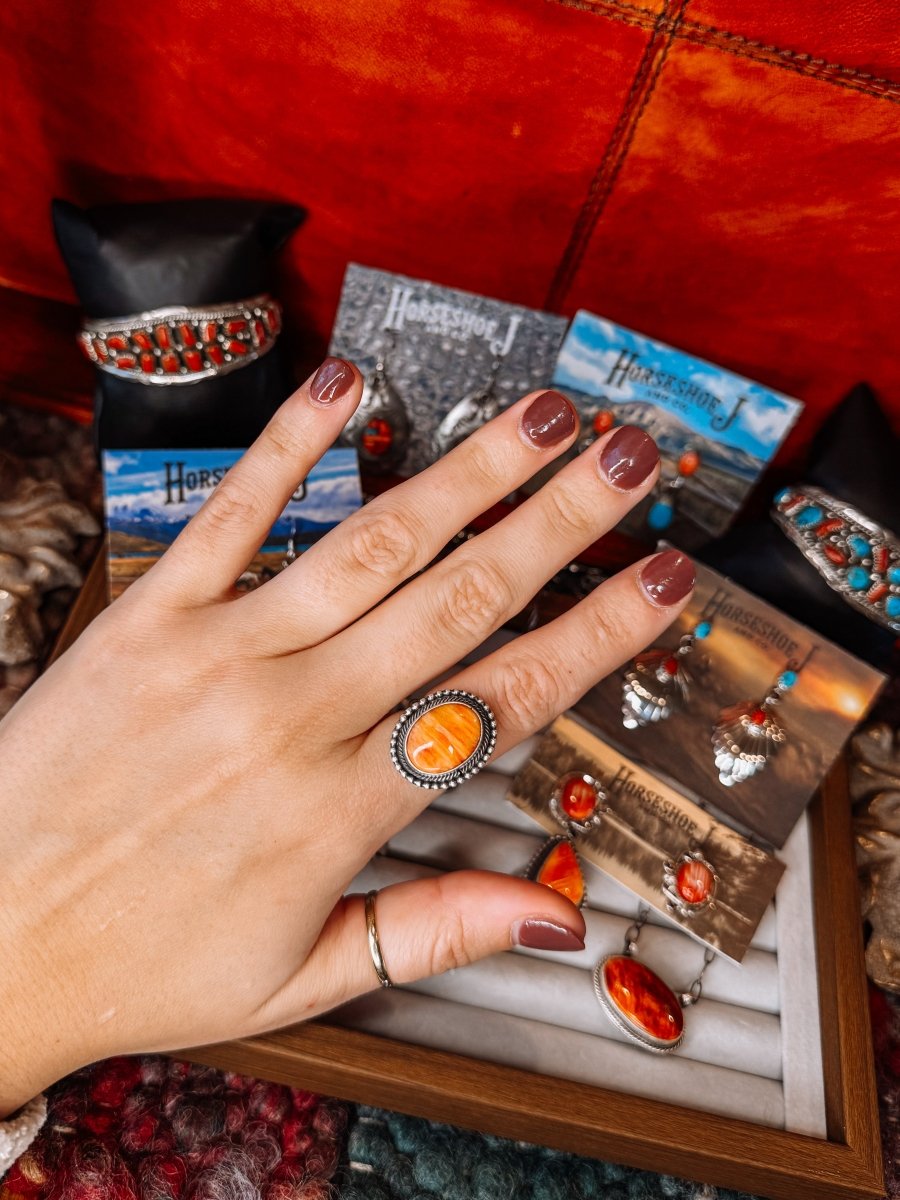 Borger Orange Spiny Ring