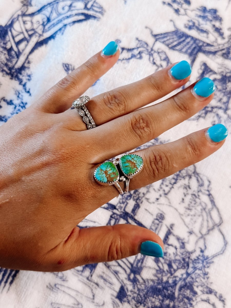 Bremond 2 Stone Turquoise Ring