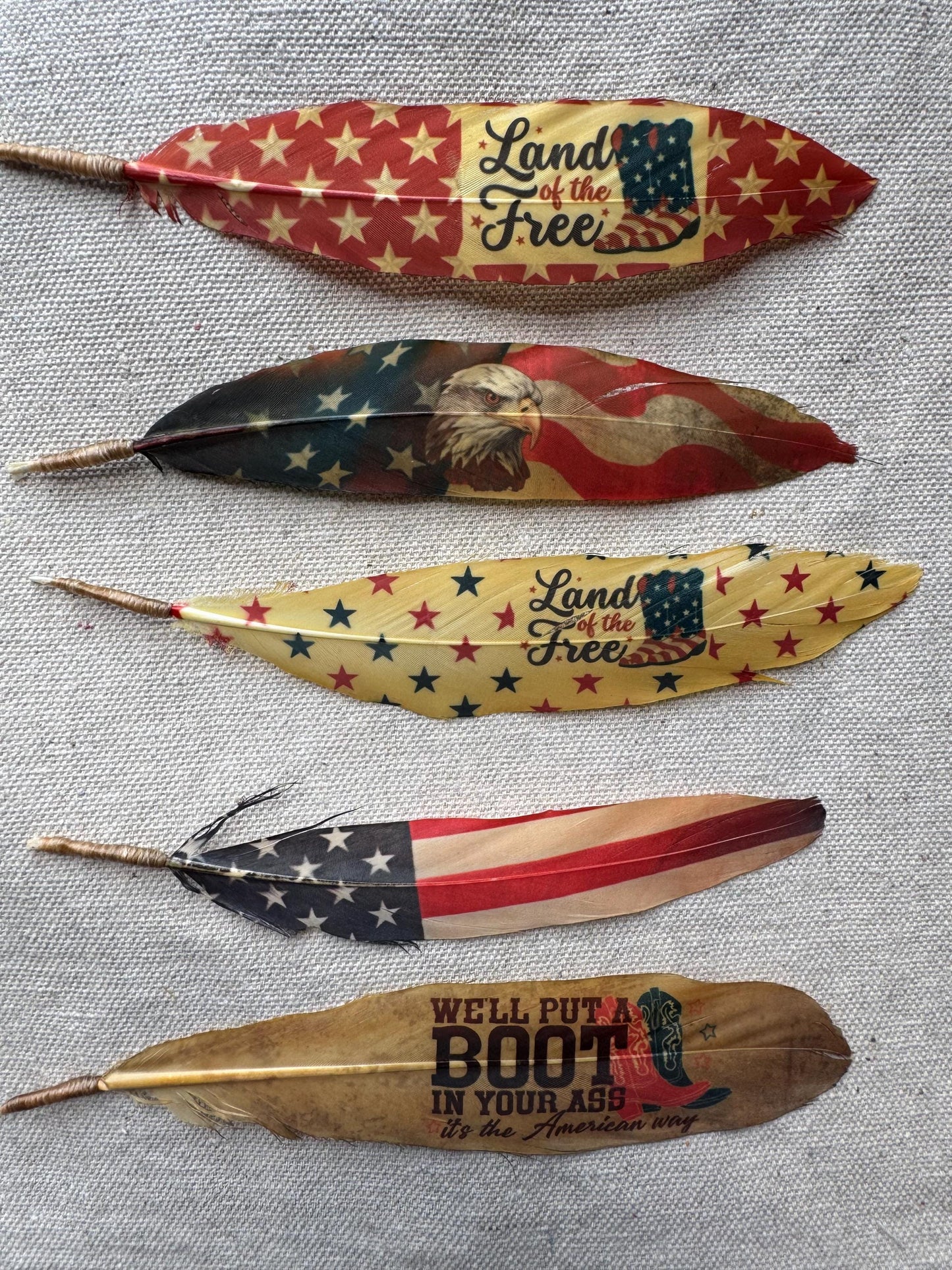 Patriotic Flag Western Hat Feather