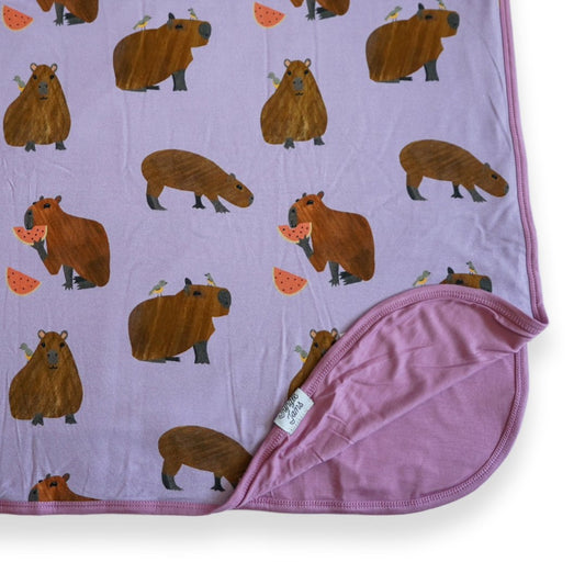 Capybara Reversible Double Layer Bamboo Blanket