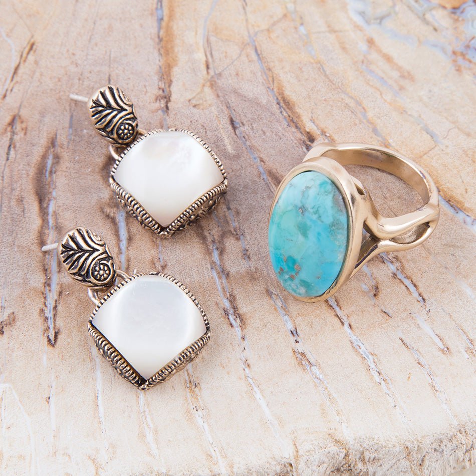 Carved Mother of Pearl Earrings