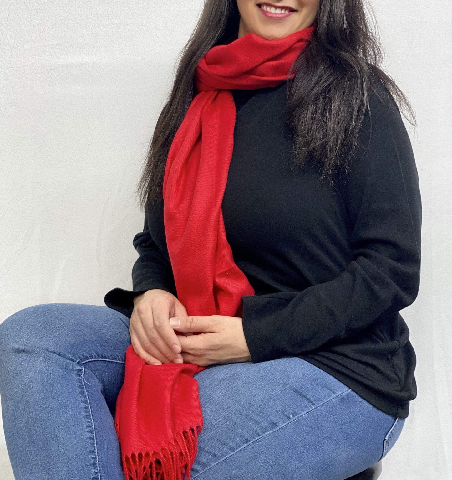 Ultra Soft Red Cashmere Scarf / Wrap / Shawl / Cover  #CA10