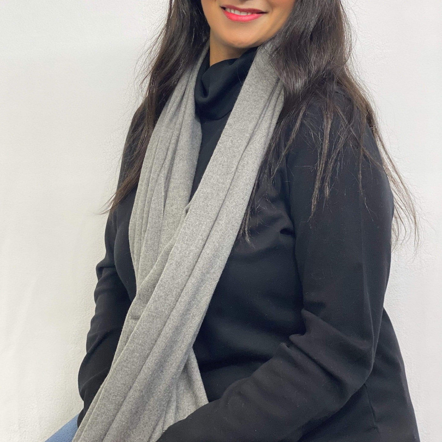 Ultra Soft Dark Grey Cashmere Scarf / Wrap / Shawl / Cover  #CA2