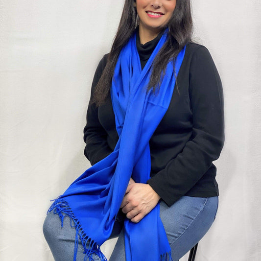 Ultra Soft Blue Cashmere Scarf / Wrap / Shawl / Cover  #CA3
