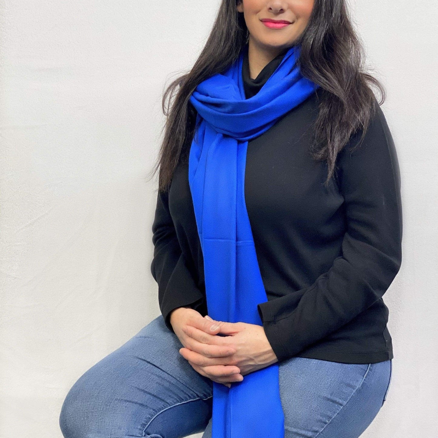 Ultra Soft Blue Cashmere Scarf / Wrap / Shawl / Cover  #CA3