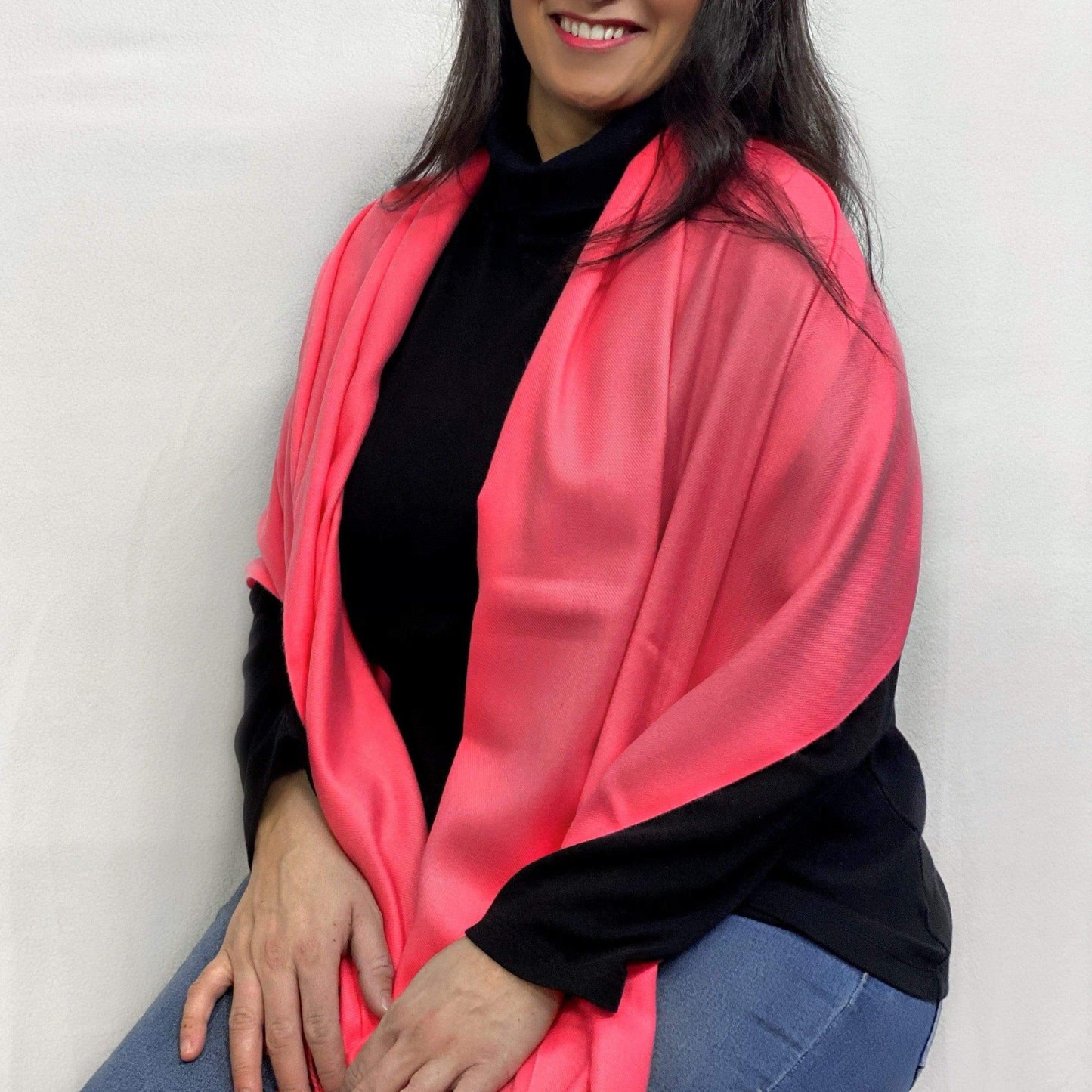 Ultra Soft Pink Cashmere Scarf / Wrap / Shawl / Cover  #CA5