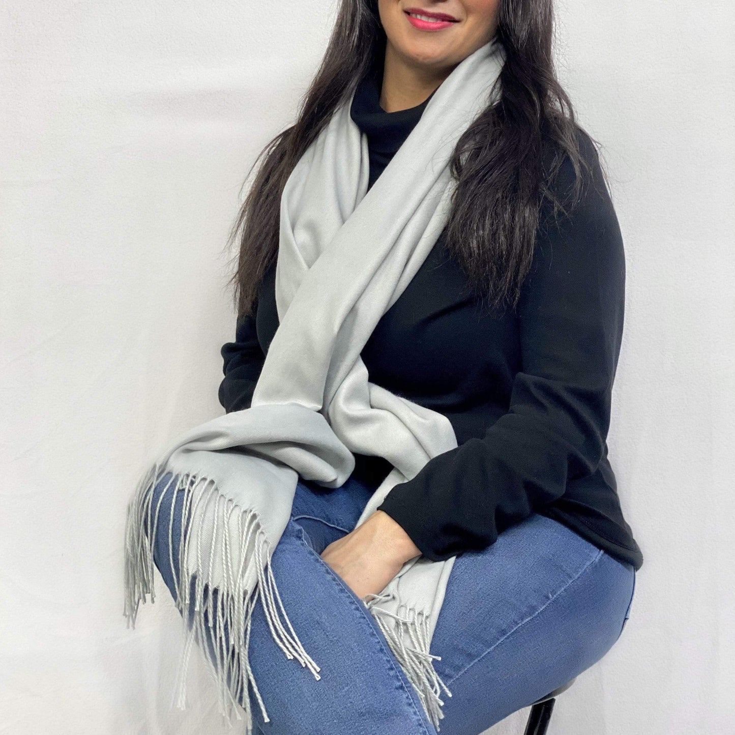 Ultra Soft Grey Cashmere Scarf / Wrap / Shawl / Cover  #CA8