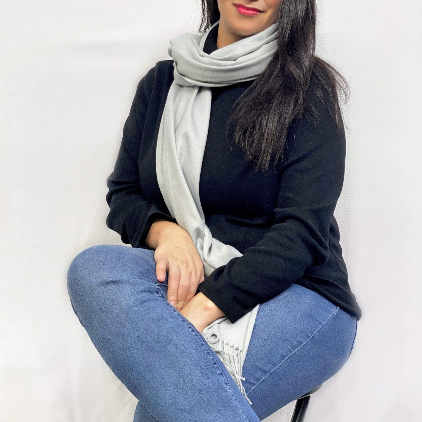 Ultra Soft Grey Cashmere Scarf / Wrap / Shawl / Cover  #CA8