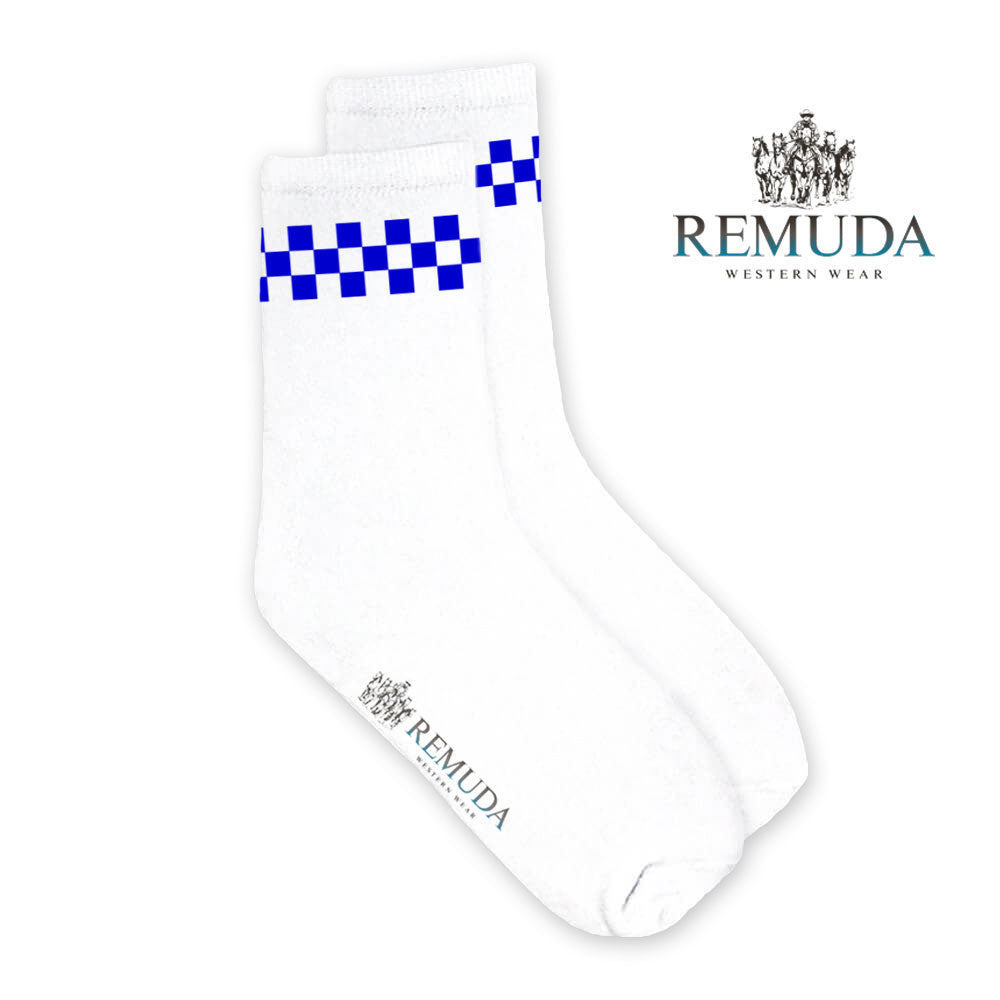 Checkered Adult Unisex Western Crew Socks