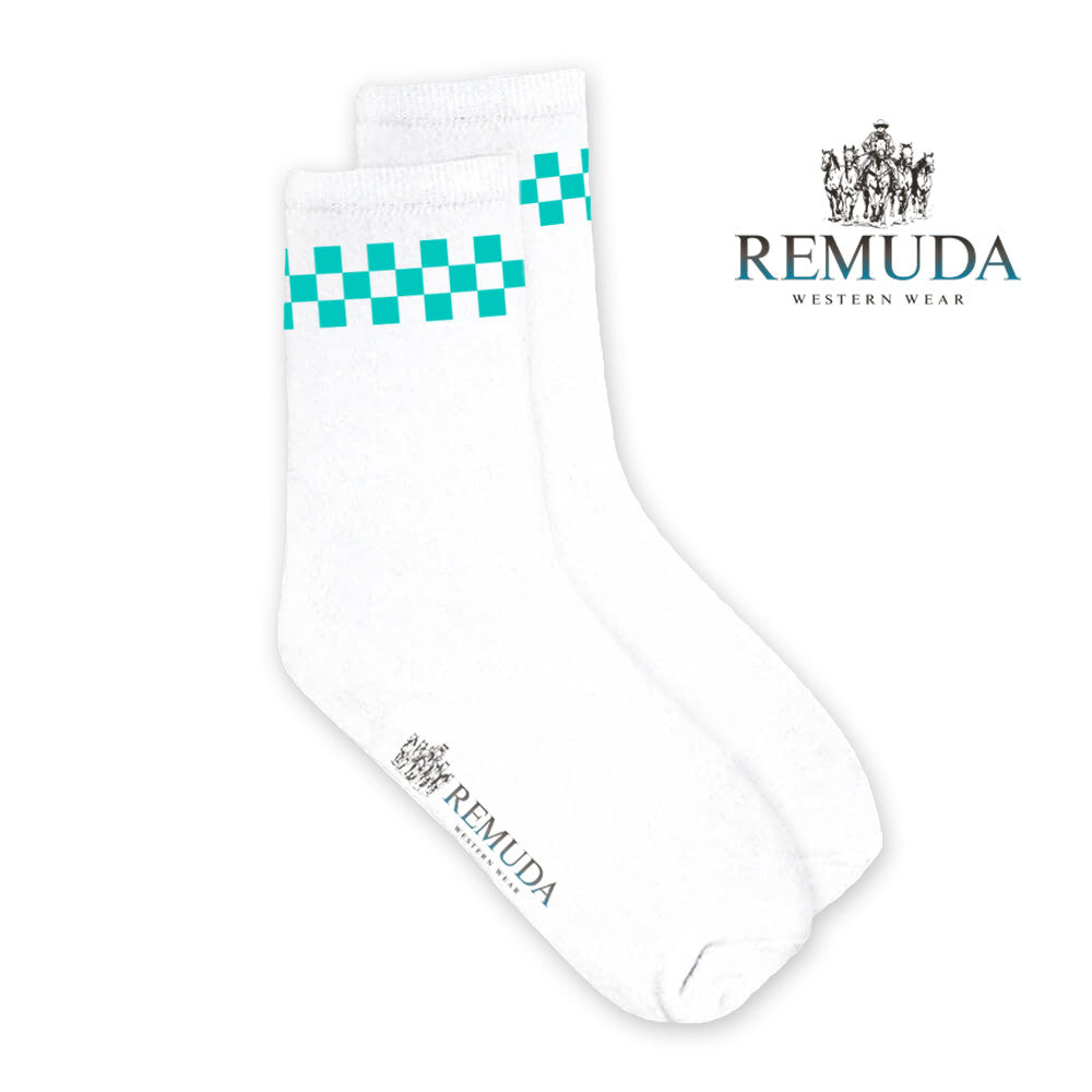 Checkered Adult Unisex Western Crew Socks