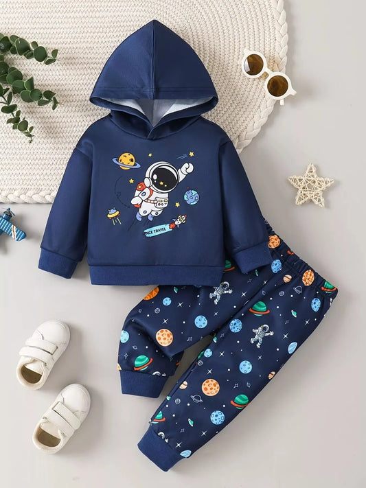 Children's Astronaut Space Travel Hoodie and Pants Set - 6M - 2Y