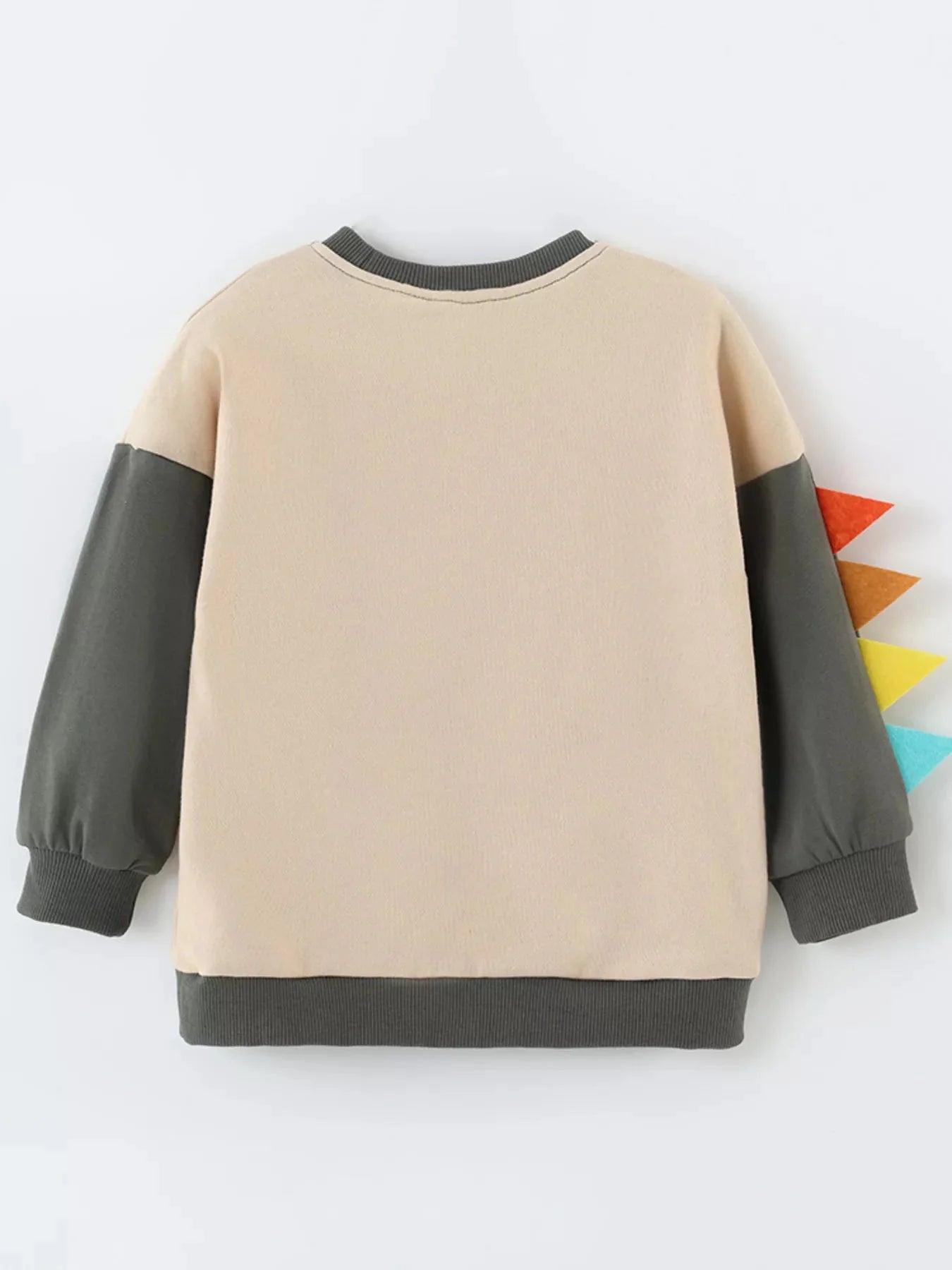 Children's Dinosaur Crew Neck Sweatshirt With Arm Spikes - 2y -8Y