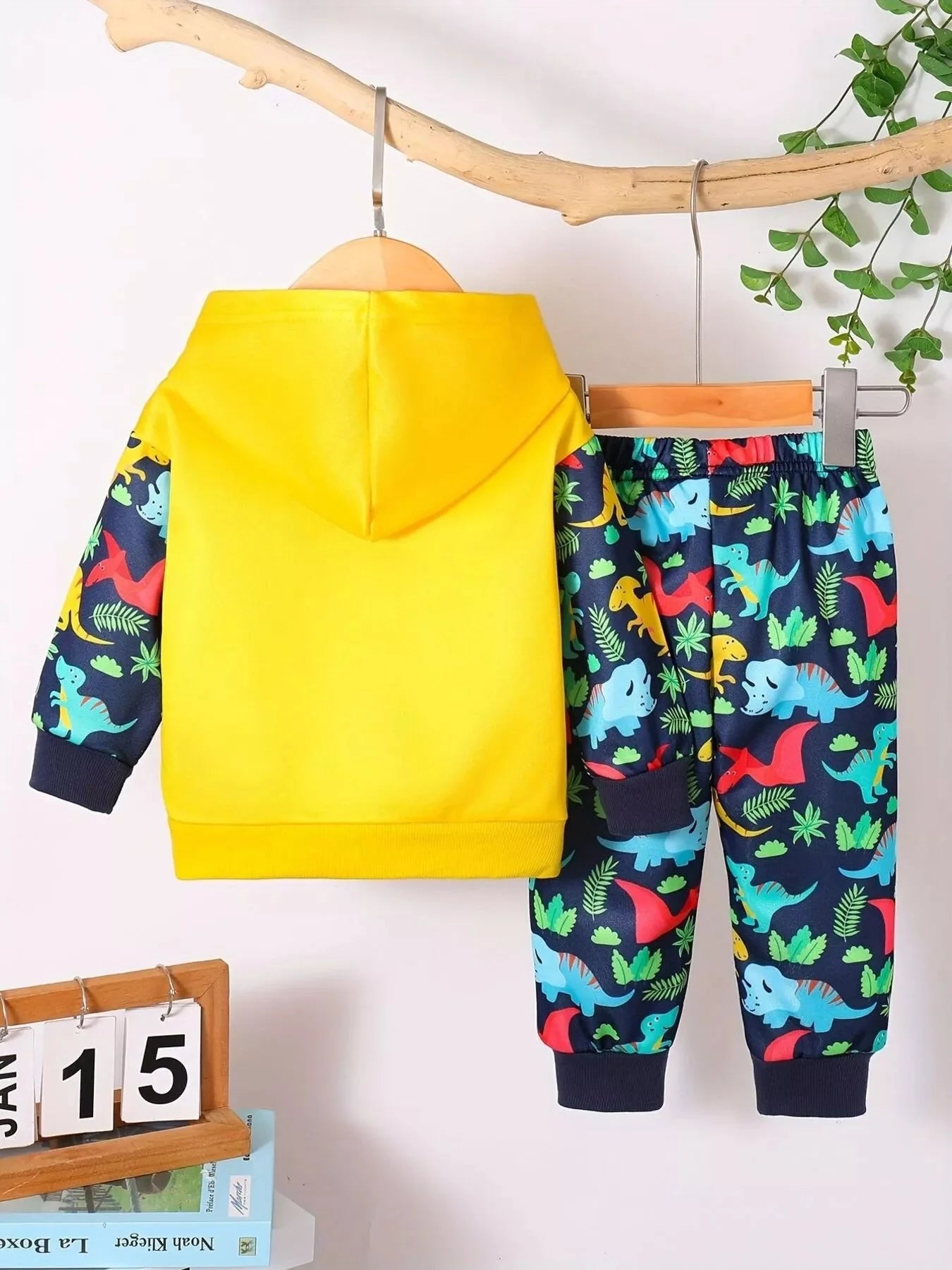 Children's Dinosaur Print Hoodie and Pants Set - 6M - 3Y