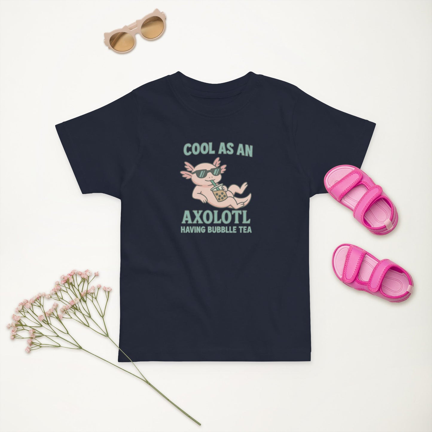 Cool As An Axolotl Drinking Bubble Tee Toddler's Tee