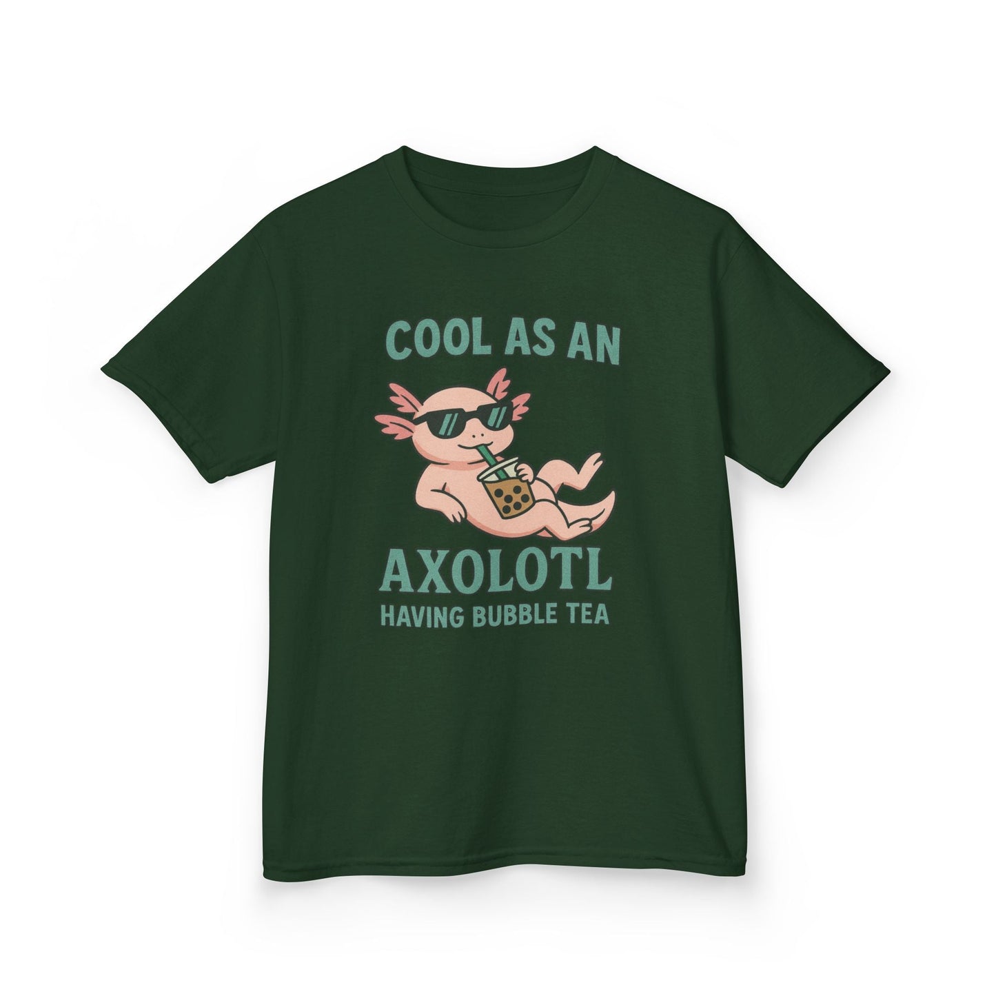 Cool Axolotl and Bubble Tea Kids Tee