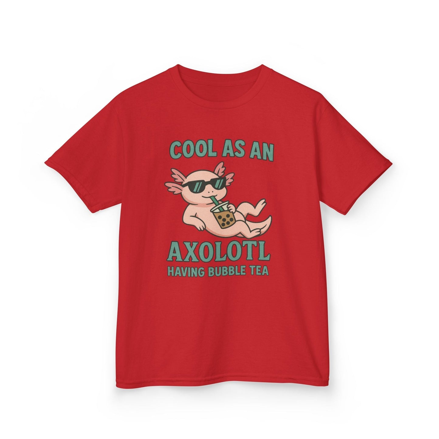 Cool Axolotl and Bubble Tea Kids Tee