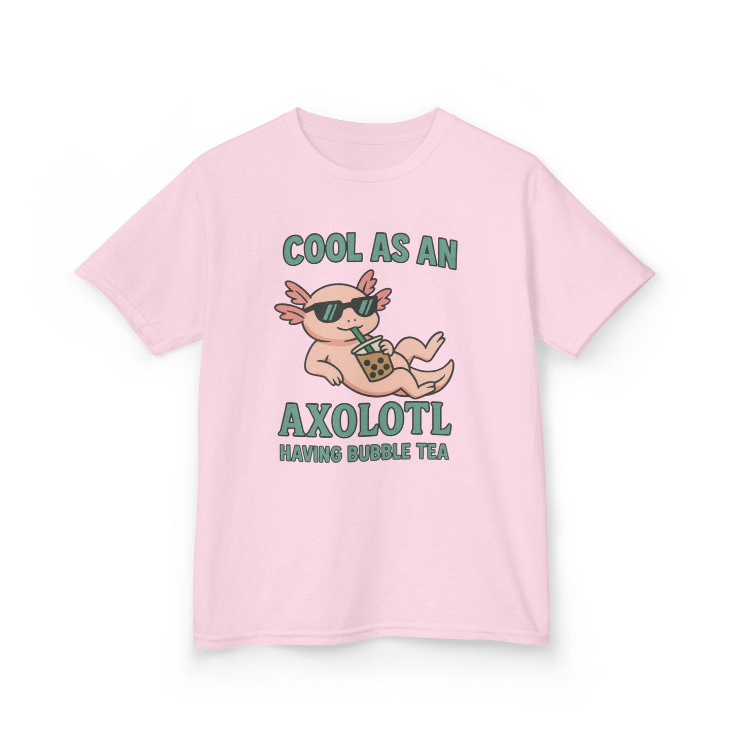 Cool Axolotl and Bubble Tea Kids Tee