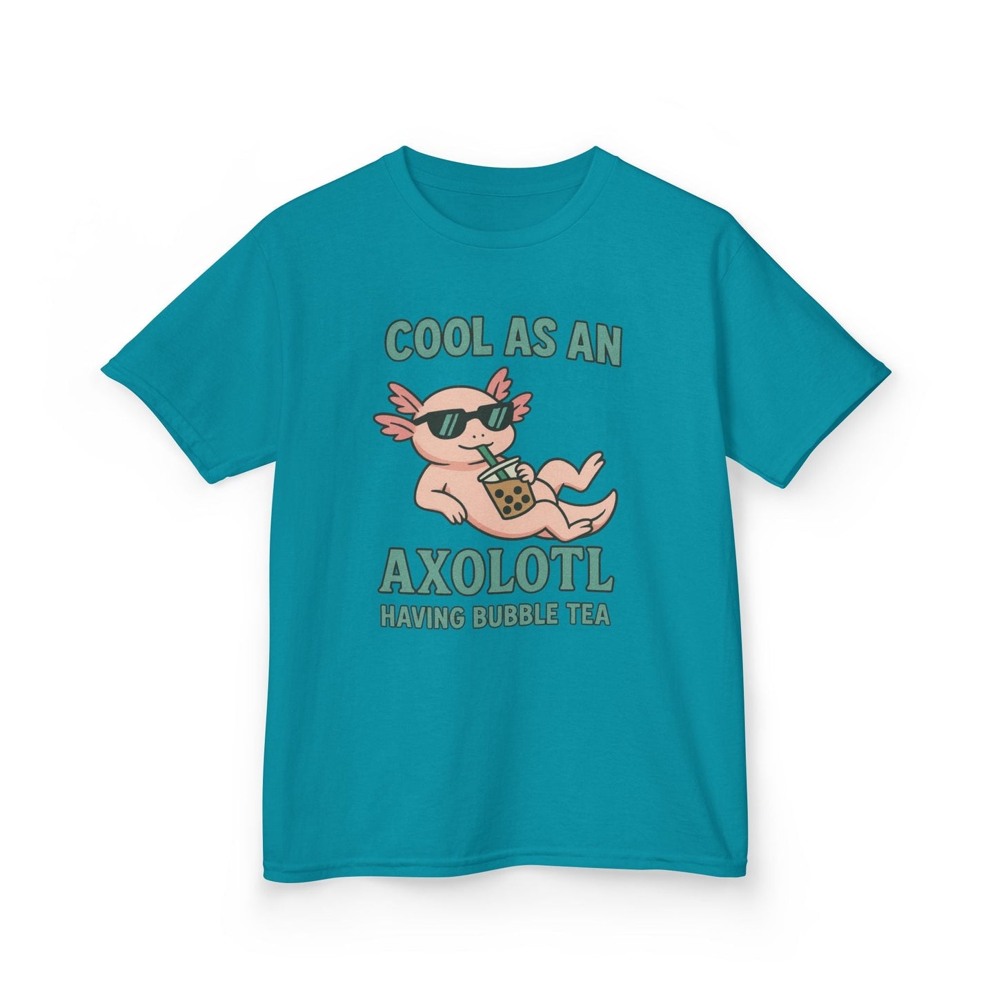 Cool Axolotl and Bubble Tea Kids Tee
