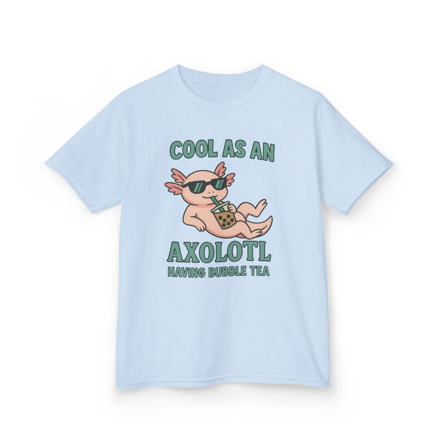 Cool Axolotl and Bubble Tea Kids Tee