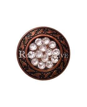 Clear Copper 1.25" Disc European Crystal Concho-