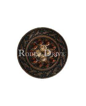 Jet Champagne & Topaz Copper 1.25" Disc European Crystal Concho