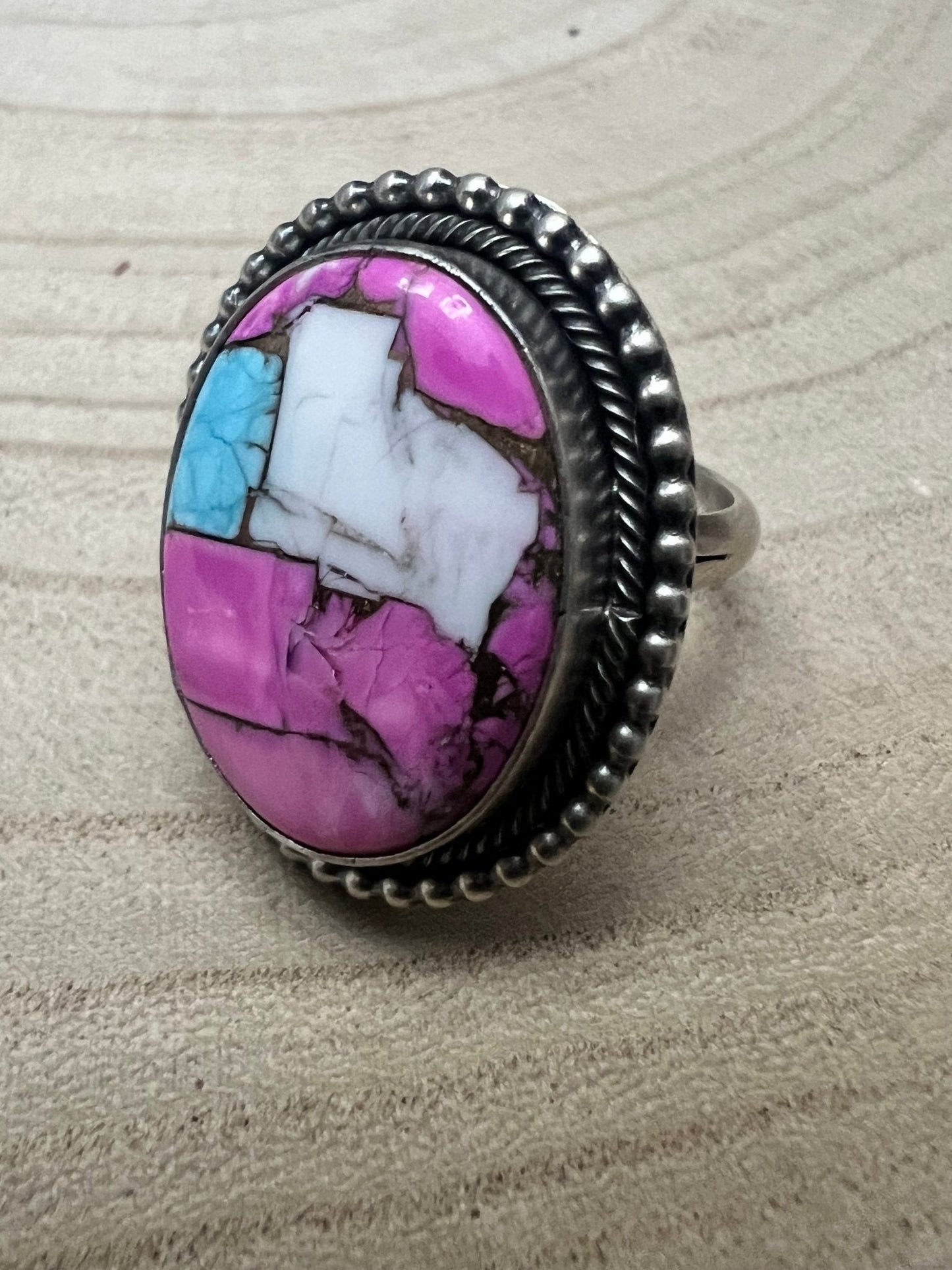 Scott Skeets Navajo Handmade Cotton Candy Adjustable 8+